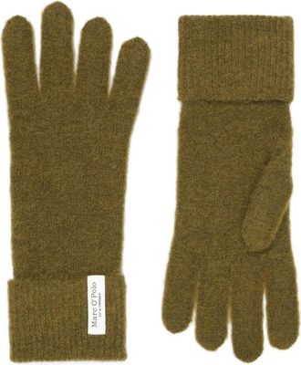 Marc O'Polo ribbed-cuff wool gloves - women - Elastane/Virgin Wool/Alpaca Wool/Polyamide - One Size - Green