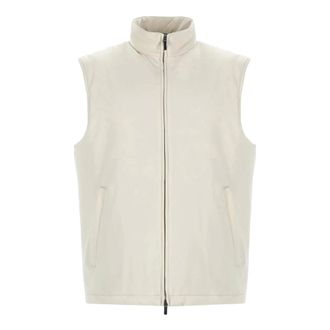Fay Vests, male, Beige, Size: M Turtleneck Vest