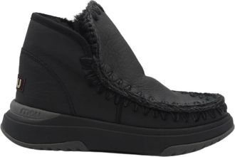 Mou Winter Leren Jogger Laarzen - Dames - Winterlaarzen - Zwart - 40 EU - Leer - Schoenen