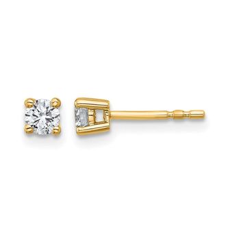 Diamond2Deal 14k Gold 1/3 ct Round Lab Grown Diamond Stud Earrings VS Clarity, D-E Color