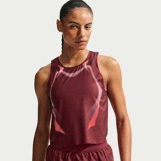 Nike Womens AeroSwift Dri-FIT ADV Cropped Running Tank Top in Red | IF3649-677