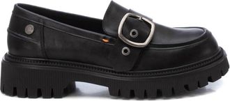Xti Womens Decorative Strap Moccasins In Black