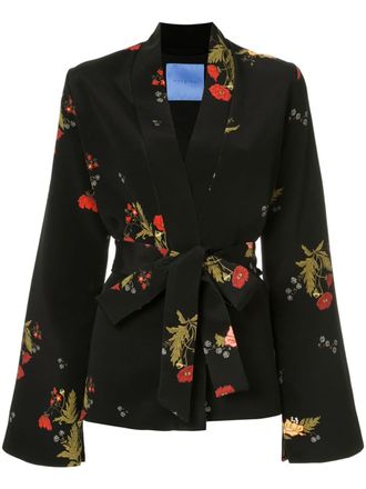 macgraw Cognac robe coat - women - Silk - 6 - Black
