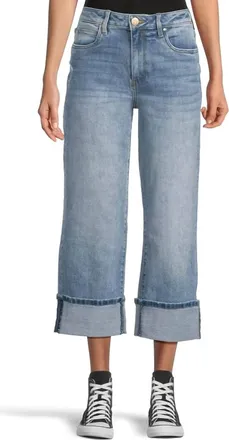 Kut from the Kloth Sienna High Rise Straight Leg-Roll Up 5 Jeans In Love