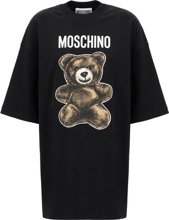 Moschino Black Cotton Oversize T-shirt Dress