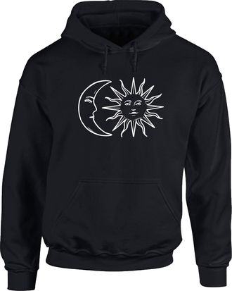 HippoWarehouse Moon and Sun Unisex Hoodie Hooded top Black