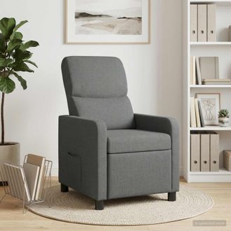 vidaXL Vidaxl Poltrona Reclinabile Grigio Scuro Poliestere