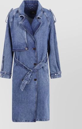 Anine Bing denim maxi trench coat