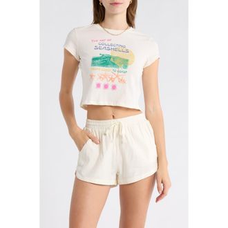 Billabong Coastal Adventures Crop Graphic T-Shirt in White Cap at Nordstrom, Size X-Small