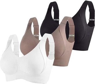 Generic Sports Bras for Women Seamless Sports Bra Sleep Yoga Bralette Stretch Bras Mesh Wireless Soft Push Up Seamless Yoga Underwear Soft Womens Everyday Bra
