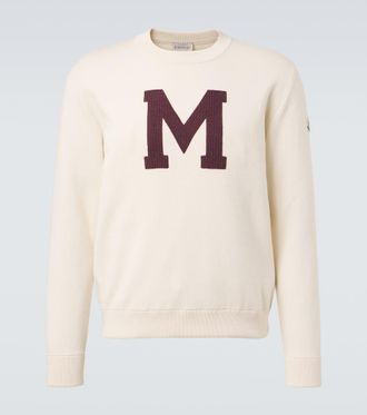 Moncler Embroidered cotton-blend sweater