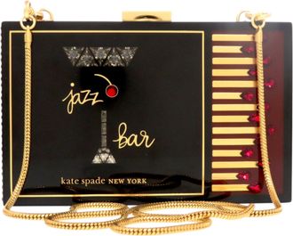 Kate Spade New York Black Red Color Elastane Clutch Bag (Pre-Owned)