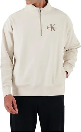 Calvin Klein Heren, Sweatshirts & Hoodies, Beige, Maat: M Katoen