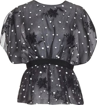 Giambattista Valli polka dot applique lace top