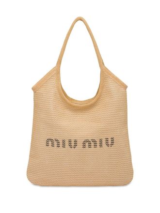 Miu Miu logo-print tote bag - Neutrals