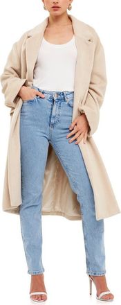 endless rose Oversize Brushed Coat in Beige at Nordstrom, Size X-Small