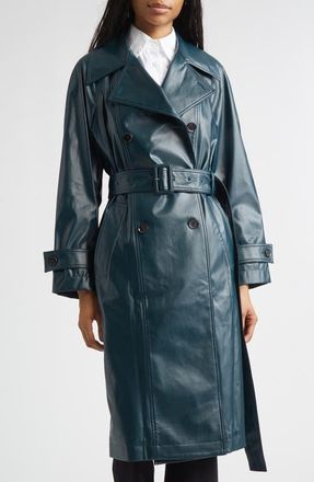 Proenza Schouler Benedetta Coated Cotton Trench Coat in Bottle Green at Nordstrom, Size X-Small