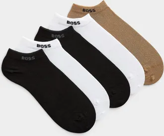 BOSS Mens Comfortable solid ped socks 5-pack