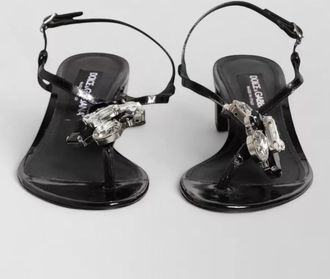Dolce & Gabbana leather crystal ankle strap sandals