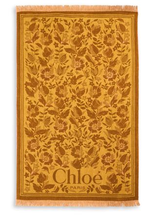 Chlo&eacute; Plage Floral-jacquard Beach Towel - Yellow/brown - 150x95cm