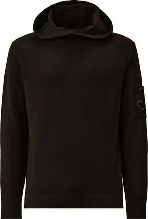 C.P. Company Hoodie met opgestikte zak - Zwart