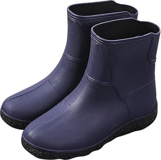 Generic Mens Wellington Boots Extra Wide Calf | Walking Shoes Mens Waterproof Lightweight Soft Comfortable Slip On Trainers Men Wide Fit Low Top Fashion Runni