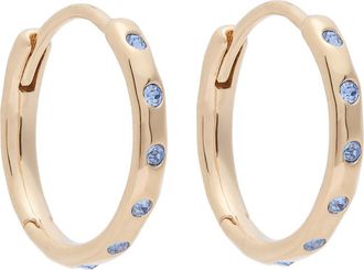 Astrid & Miyu Sapphire-embellished 18kt Gold-plated Hoop Earrings - One Size