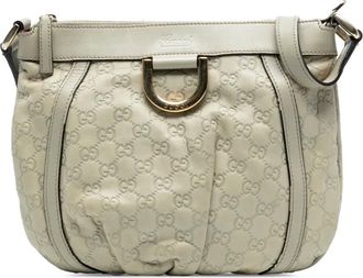 Gucci 2016-2025 Guccissima Abbey D Ring crossbody bag - Bianco