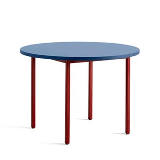 HAY Two-Colour Esstisch rund, &Oslash; 105 cm, blau / dunkelrot
