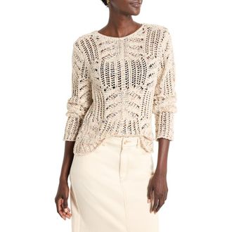 Nic+Zoe Open Stitch Sweater in Neutral Multi at Nordstrom, Size Large