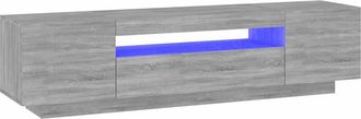 vidaXL Vidaxl - Mueble De Tv Con Luces Led Gris Sonoma 160x35x40 Cm
