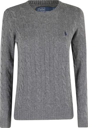 Polo Ralph Lauren Grey Julianna Cable-Knit Wool-Cashmere Sweater