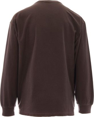 Carhartt Work in Progress Mens Long-Sleeve T-Shirt Loose Pocket Tobacco Garment Dyed Organic Cotton Single Jersey T-Shirts And Polos