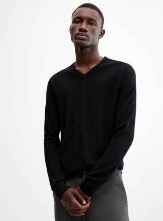 Le 31 Mens Responsible merino V-neck sweater