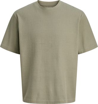 Jack & Jones Rundhalsshirt JACK & JONES JJEHARRISON STRUCTURE TEE SS O-NECK LN, Herren, Gr. XL, vetiver, Jersey, Obermaterial: 100% Baumwolle, unifarben, Rundhals,