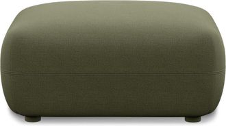 Castlery Auburn Ottoman Customized, Performance Fleece Moss, Spill Resistant, Modular for Ottomans