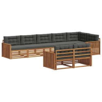 vidaXL Set Di Divani Da Esterno 8 Pz Naturale E Antracite Vidaxl