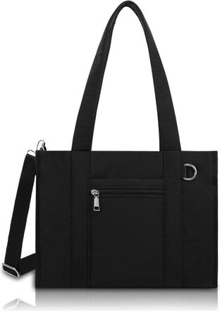 Generic Tote Bag for Women, Puffy Tote Bag with Zipper, Large Quilted Shoulder Handbag for Travel, Work (Black)