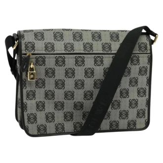 Loewe Tweedehands leren schoudertassen - Dames - Pre-owned - Grijs - Maat: ONE Size Leer