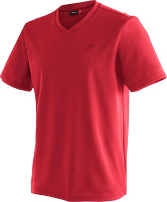 Maier Sports T-Shirt MAIER SPORTS Wali, Herren, Gr. 7XL, rot, 100% Polyester, Rundhals, Shirts T-Shirt, Herren Kurzarmshirt, leichtes Sommer Funktionsshirt, V-Auss