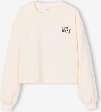 Jonen M&auml;dchen Cropped-Shirt mit Motiv hinten JONEN vanille
