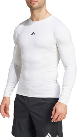 adidas Techfit AEROREADY Long Sleeve Training T-Shirt in White at Nordstrom Rack, Size Xx-Large