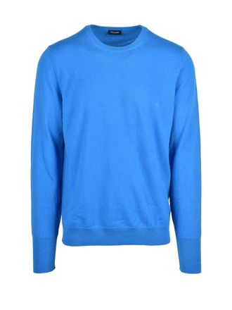 Drumohr Light Blue Cashmere Crewneck Sweater