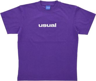 Usual Paarse Heren Tee met Unieke Print - Heren - T-shirts - Paars - XL - Katoen - Tops