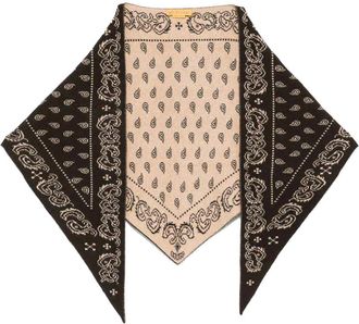 Guest In Residence Black And Beige Pure Cashmere Scarf