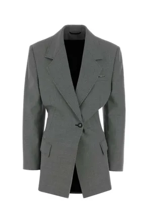 The Attico Grey Notched Lapel Blazer