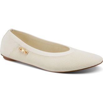 DKNY Avery Knit Ballet Flat in Ivory at Nordstrom, Size 7.5