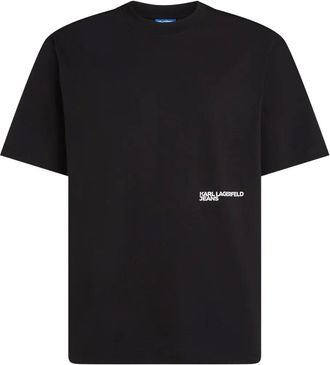 Karl Lagerfeld logo-print T-shirt - men - Organic Cotton - M - Black