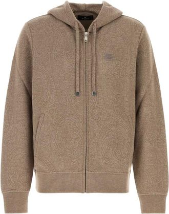Etro Beige Paisley Print Hoodie