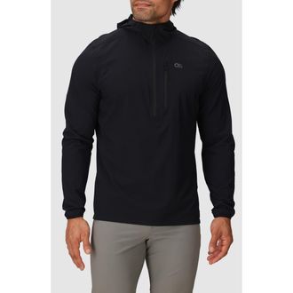 Outdoor Research Astroman Air Sun Half Zip Hoodie in Black at Nordstrom, Size Xx-Large